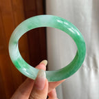 糯冰种带色翡翠平安镯（58.8mm）（yc223447）