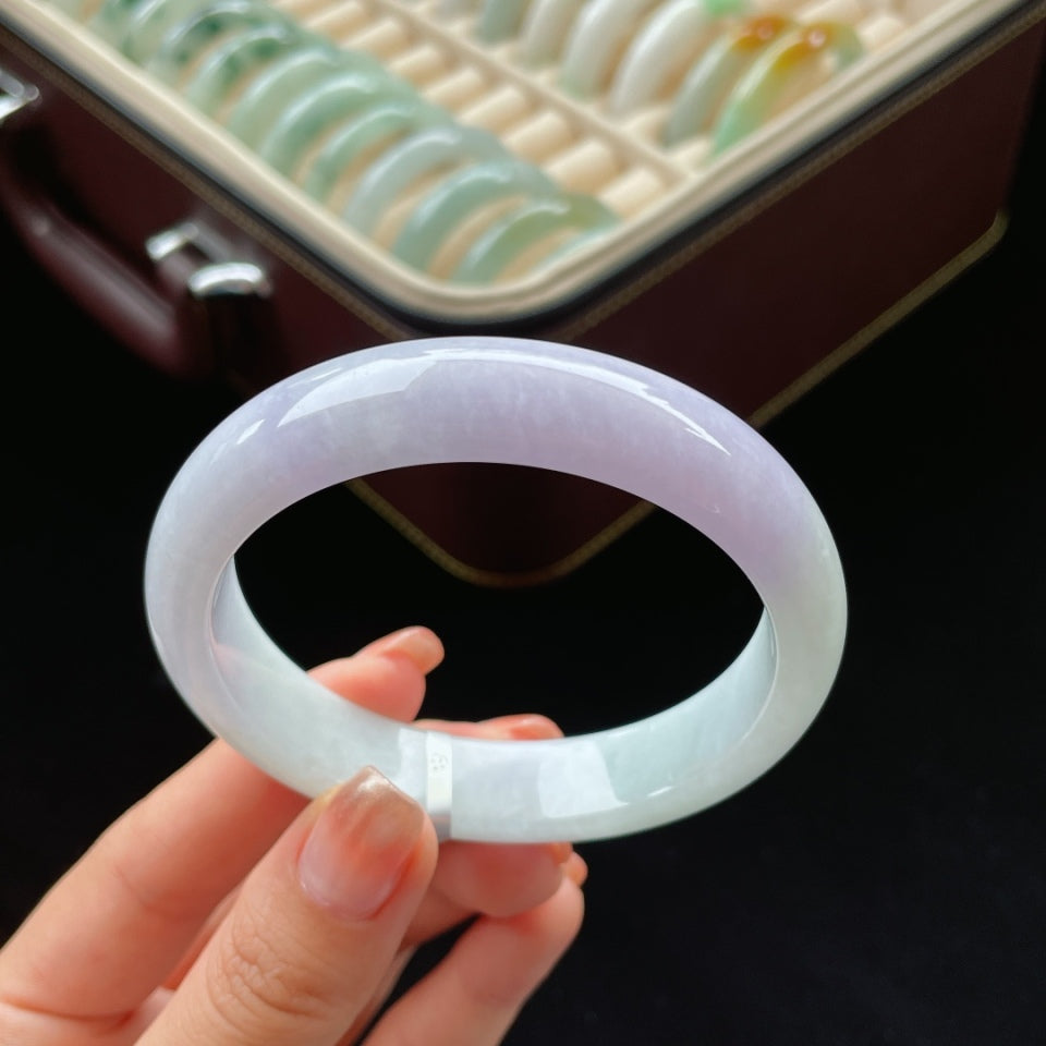 细糯种紫罗兰正圈翡翠手镯（59mm）（yc017378）