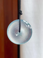 冰种蓝底飘花翡翠平安扣（yc238168）