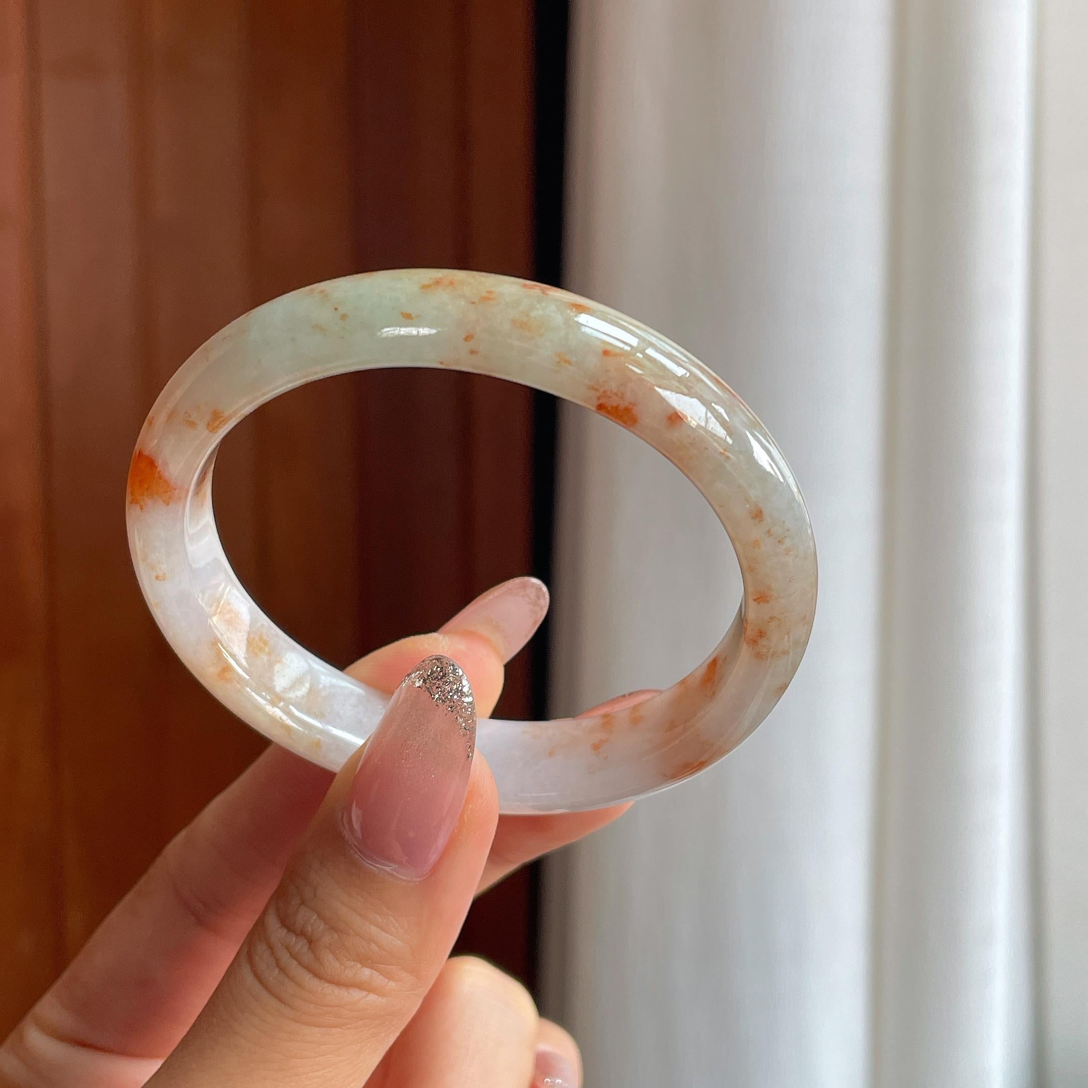 糯冰红翡特色翡翠贵妃镯（55.5mm）（yc354248）