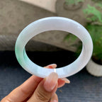 细糯种飘绿平安镯（57mm）（yc196524）