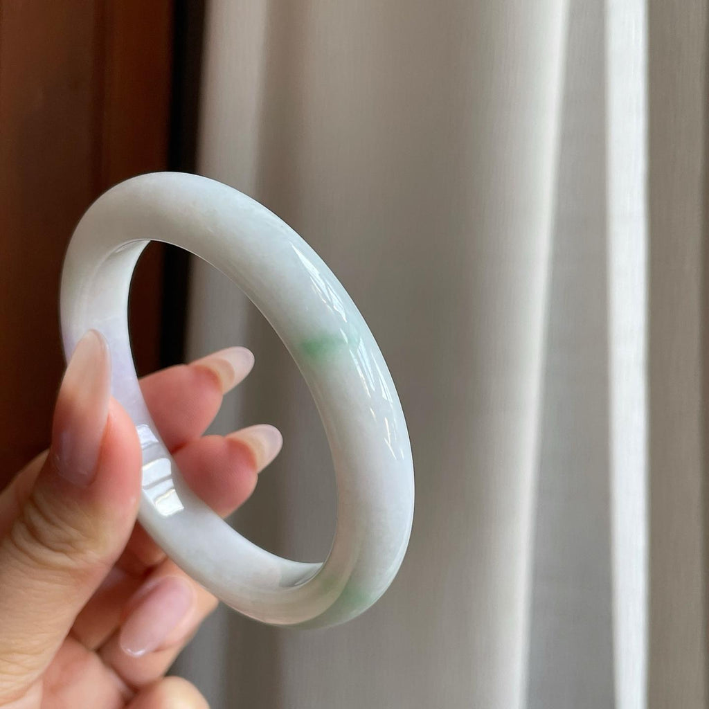 细糯冰淡椿彩翡翠平安镯（56.5mm）（yc283244）