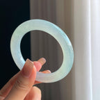 冰种淡底色圆条翡翠手镯（53mm）（yc376741）