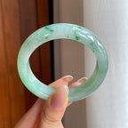 糯冰飘花翡翠平安镯（55mm)（yc411288）