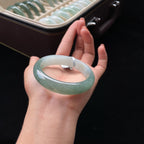 糯冰半山半水正圈翡翠手镯（55mm）（yc017408）