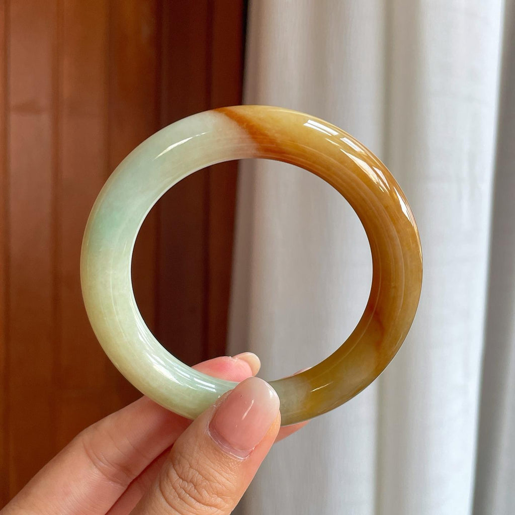 糯冰红翡翡翠圆条手镯（57mm）（yc400199）