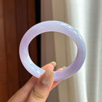 糯冰紫罗兰正圈平安镯 52圈 天然缅甸A货翡翠（yc453856）