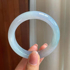 冰种飘花翡翠平安镯（53.2mm)（yc329483）