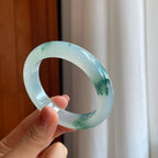 冰种飘花翡翠平安镯（54.6mm）（yc278700）