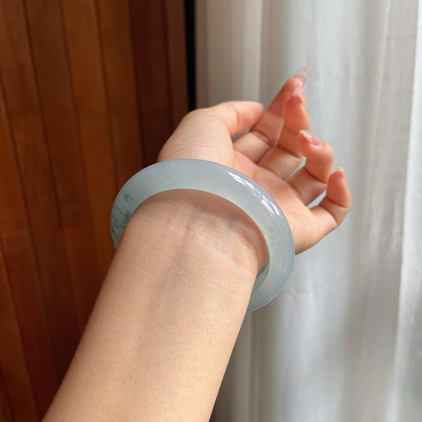 冰种飘花平安镯（58mm）（yc228464）