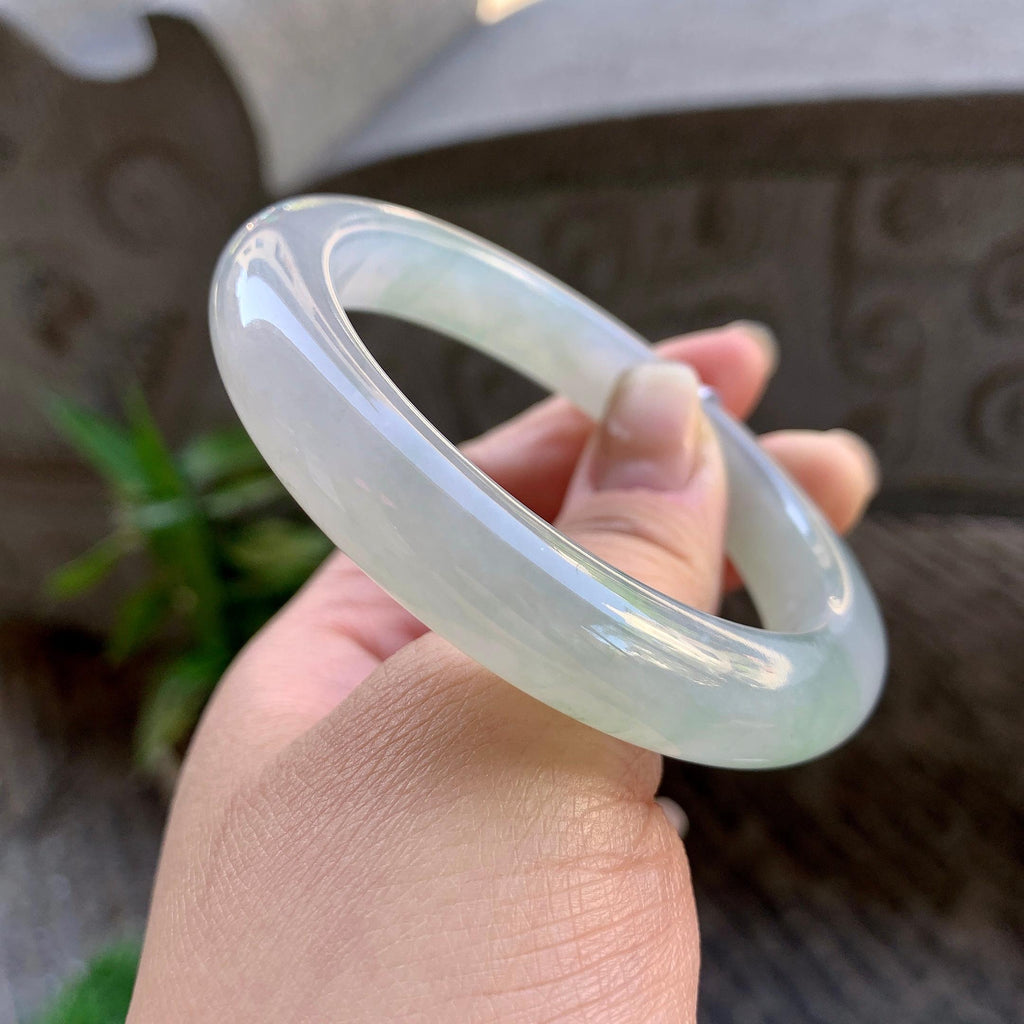 糯冰种晴底飘花平安镯（55.8mm）（yc307305）