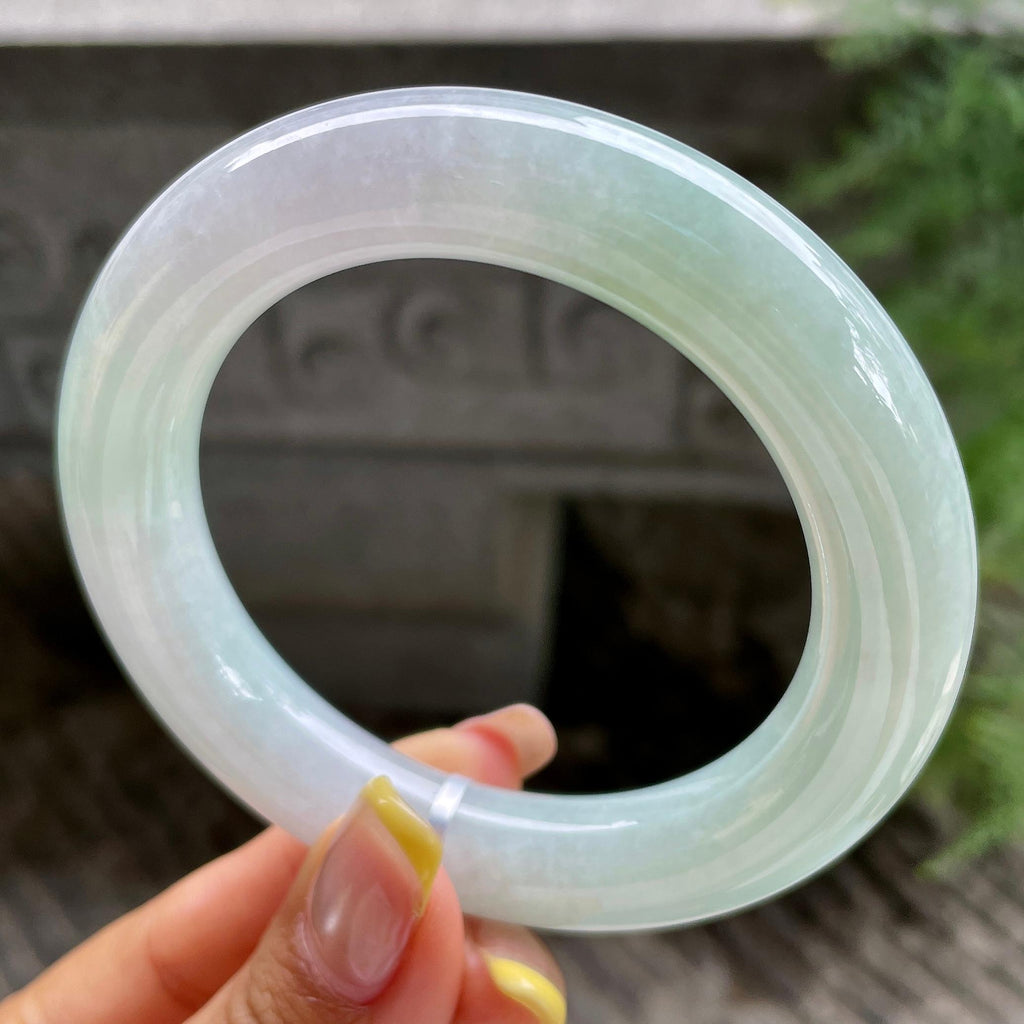 胖圆条     细糯种晴底圆条手镯56圈      天然缅甸A货翡翠（yc383123）