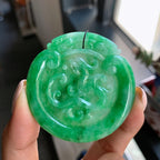 细糯种满绿龙凤牌挂件（yc214667）