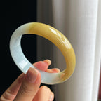糯冰黄翡翡翠平安镯(59mm)（yc415985）