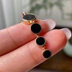 18k金镶细糯种墨翠圆牌项链    天然缅甸A货翡翠（yc332465）