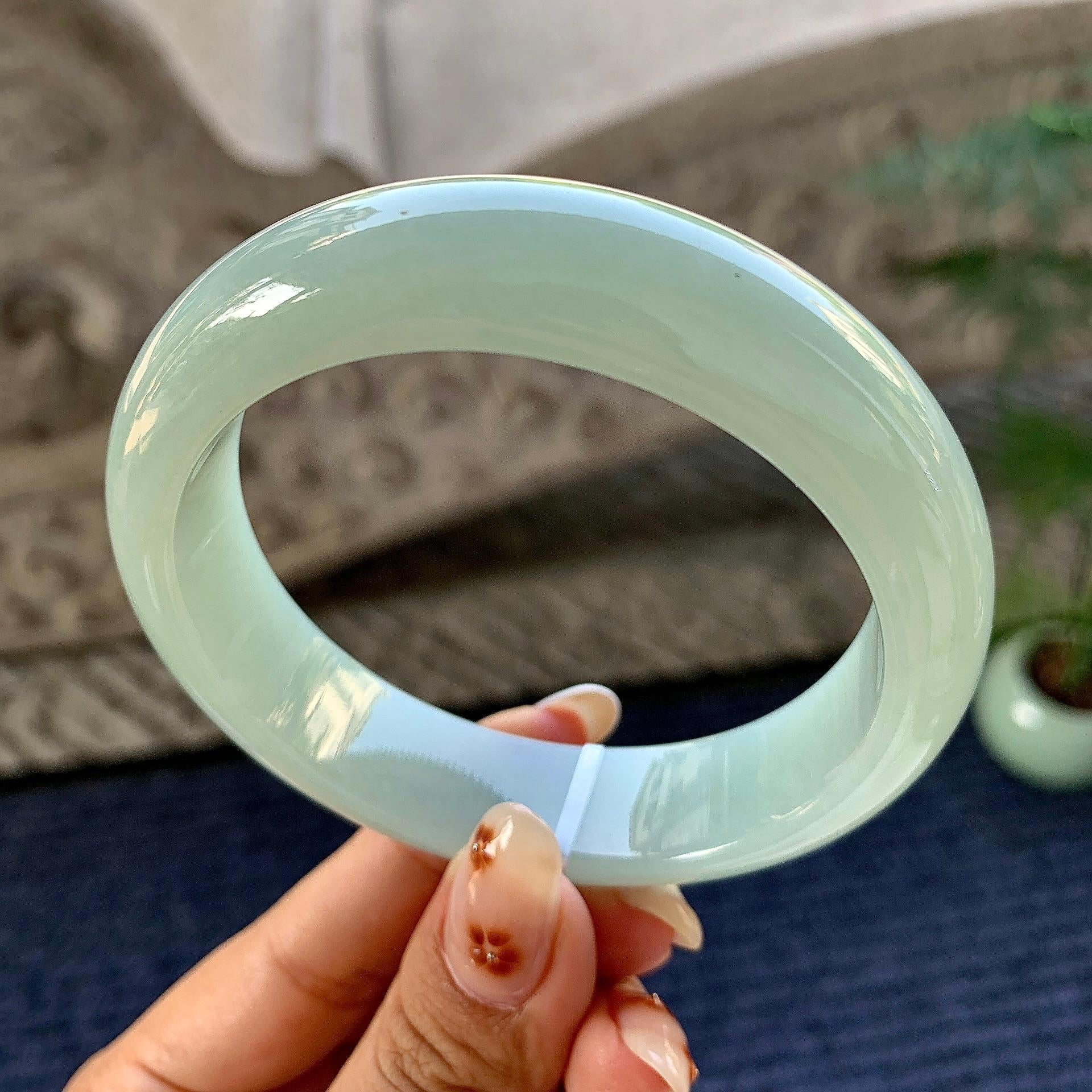 细糯种晴底宽版轮胎手镯（60.4mm）（yc249447）