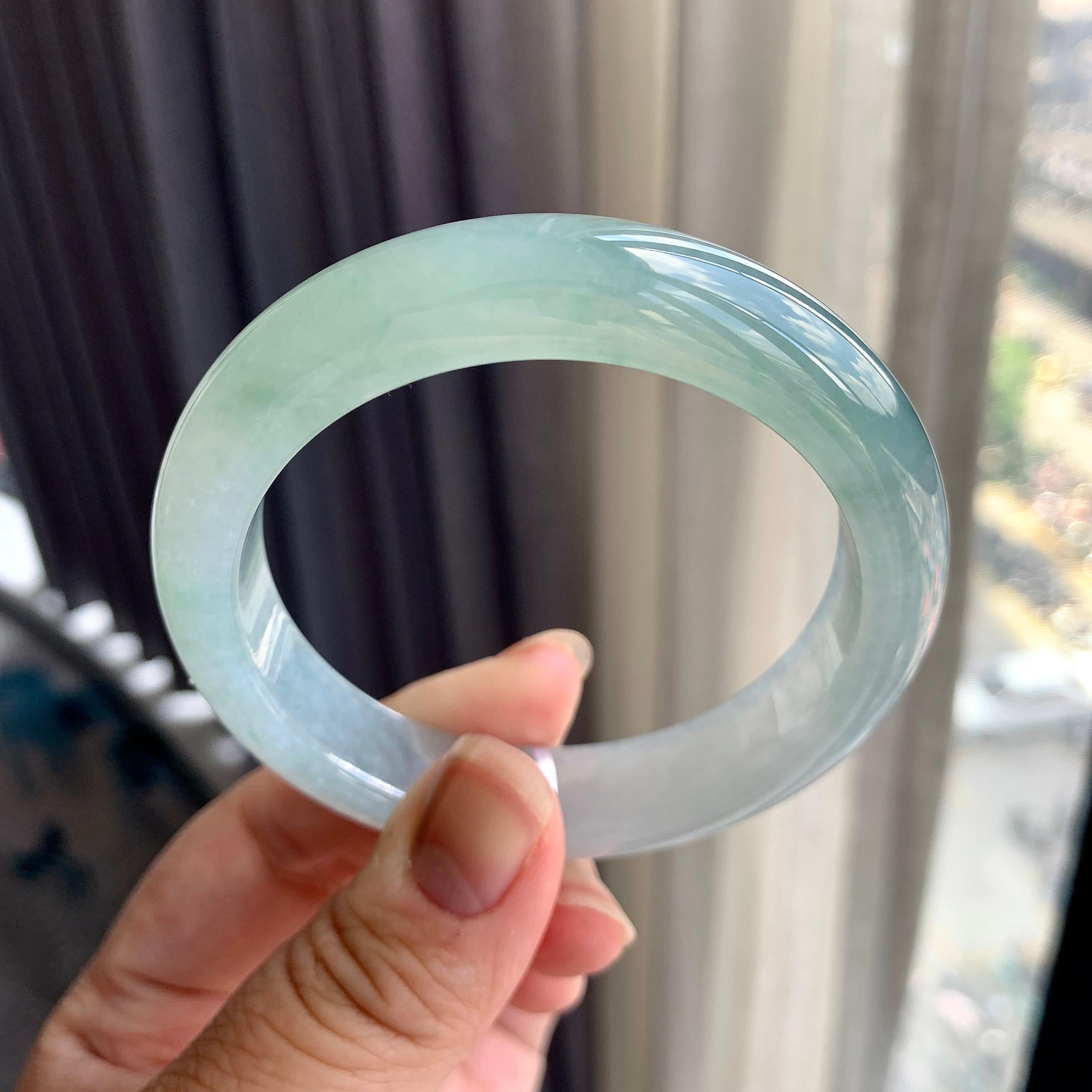 糯冰种晴水平安镯（55.4mm）（yc225077）