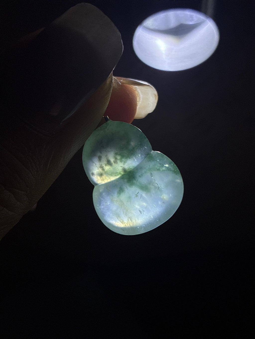 18k金扣冰种飘花葫芦挂件（yc736524）