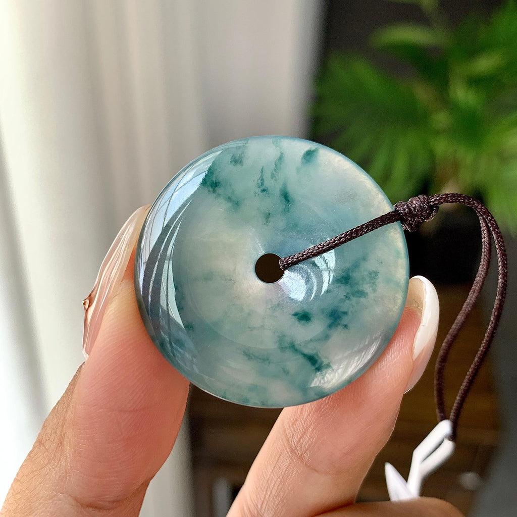 细糯种飘花平安扣吊坠（yc248132）