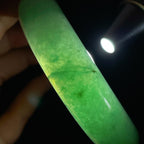 糯冰种湖水绿翡翠平安镯（59mm）（yc415361）