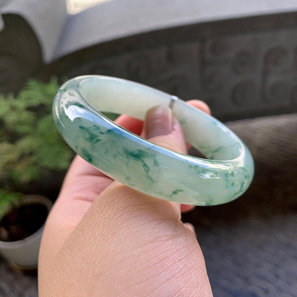 糯冰种飘花贵妃手镯（56.7mm）（yc243905）