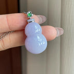 18k金细糯冰紫罗兰翡翠葫芦（yc291655）