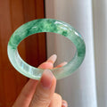 冰玻种飘花翡翠平安镯（57mm）（yc310755）