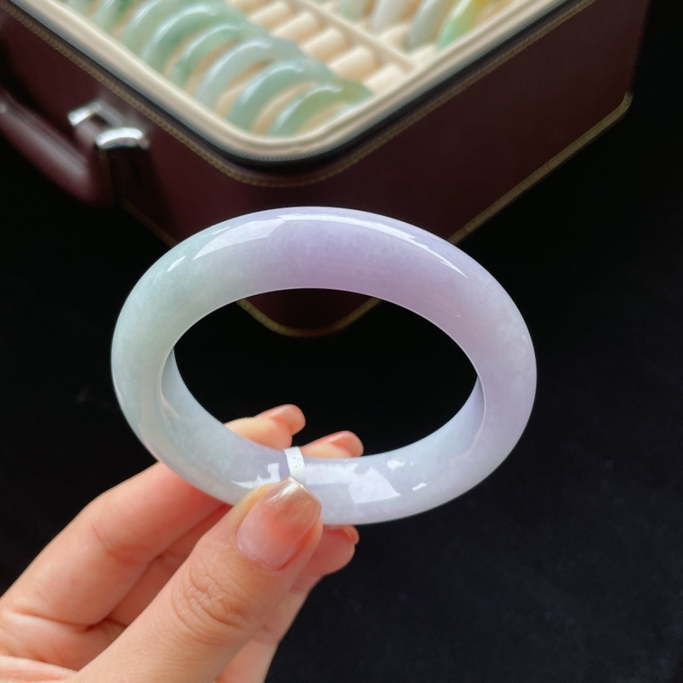 糯冰紫罗兰正圈翡翠手镯（55.5mm）（yc017183）