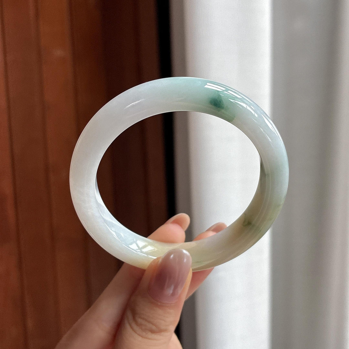 糯冰黄翡飘花正圈平安镯 54圈（yc708851）