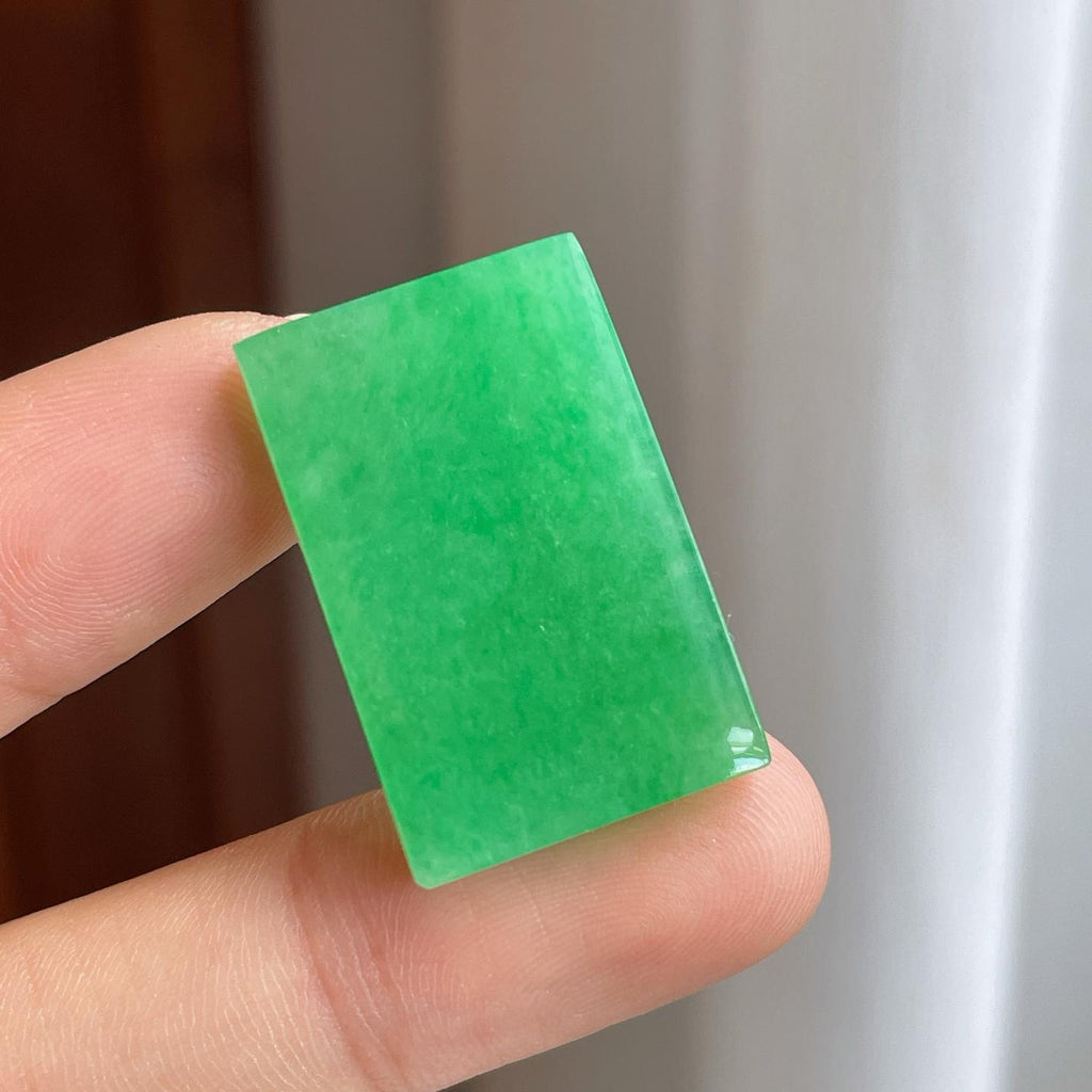 糯冰满绿翡翠无事牌（yc257253）