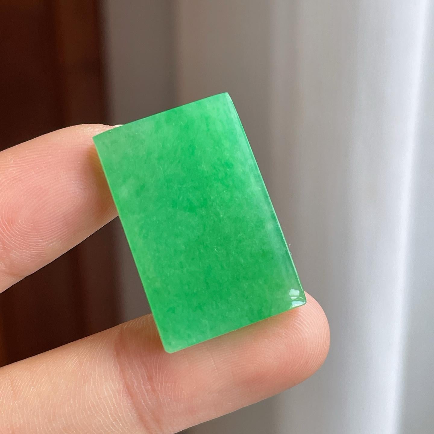 糯冰满绿翡翠无事牌（yc257253）