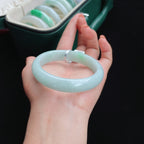 细糯种白底青 正圈翡翠手镯（57mm）（yc017161）