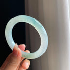 冰种飘花翡翠圆条手镯（56.5mm)（yc323813）