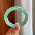 糯冰湖水绿翡翠平安镯（56.5mm)（yc311408）