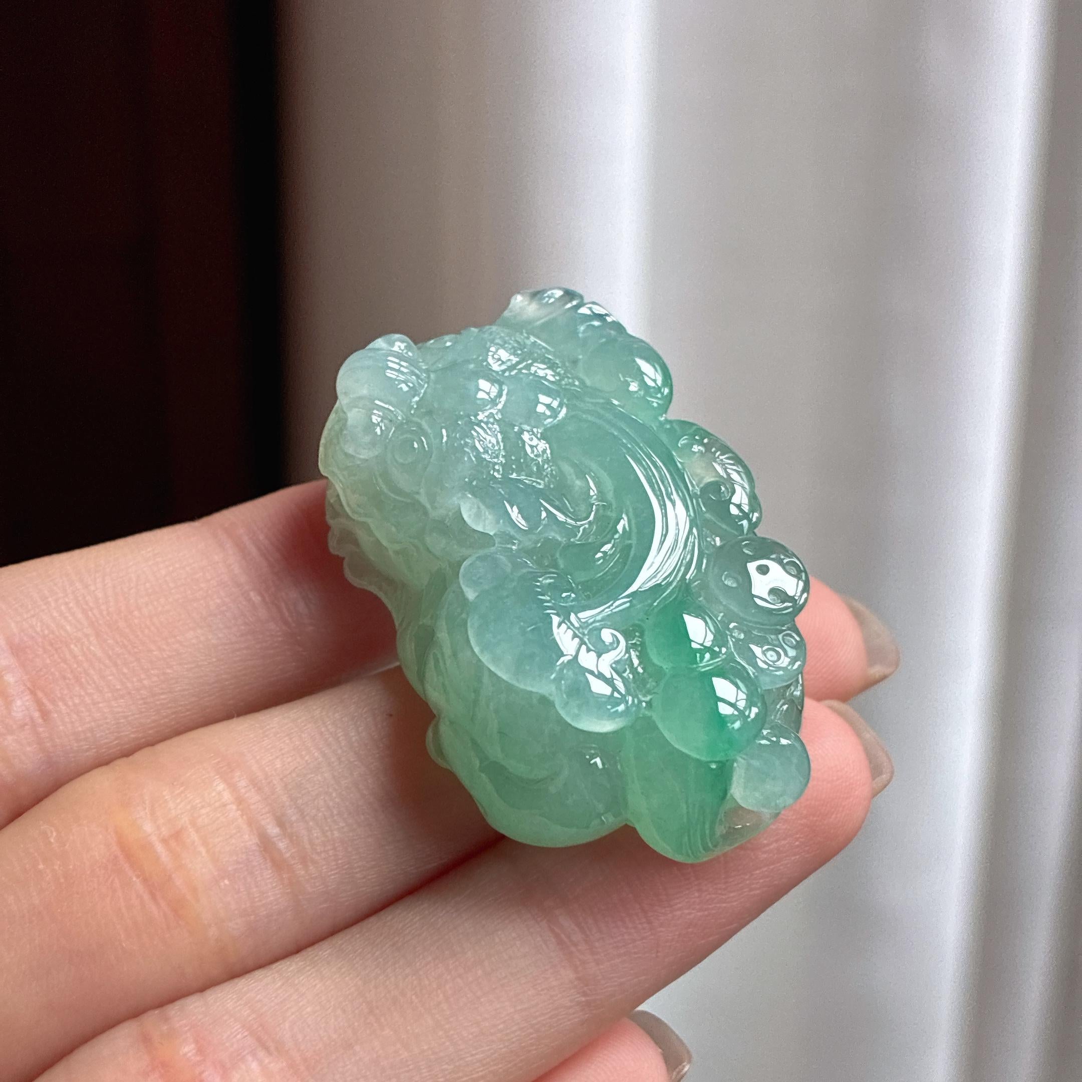 糯冰晴底貔貅 天然缅甸A货翡翠（yc454914）