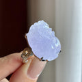 18k金镶糯冰紫罗兰貔貅戒指（yc721732）