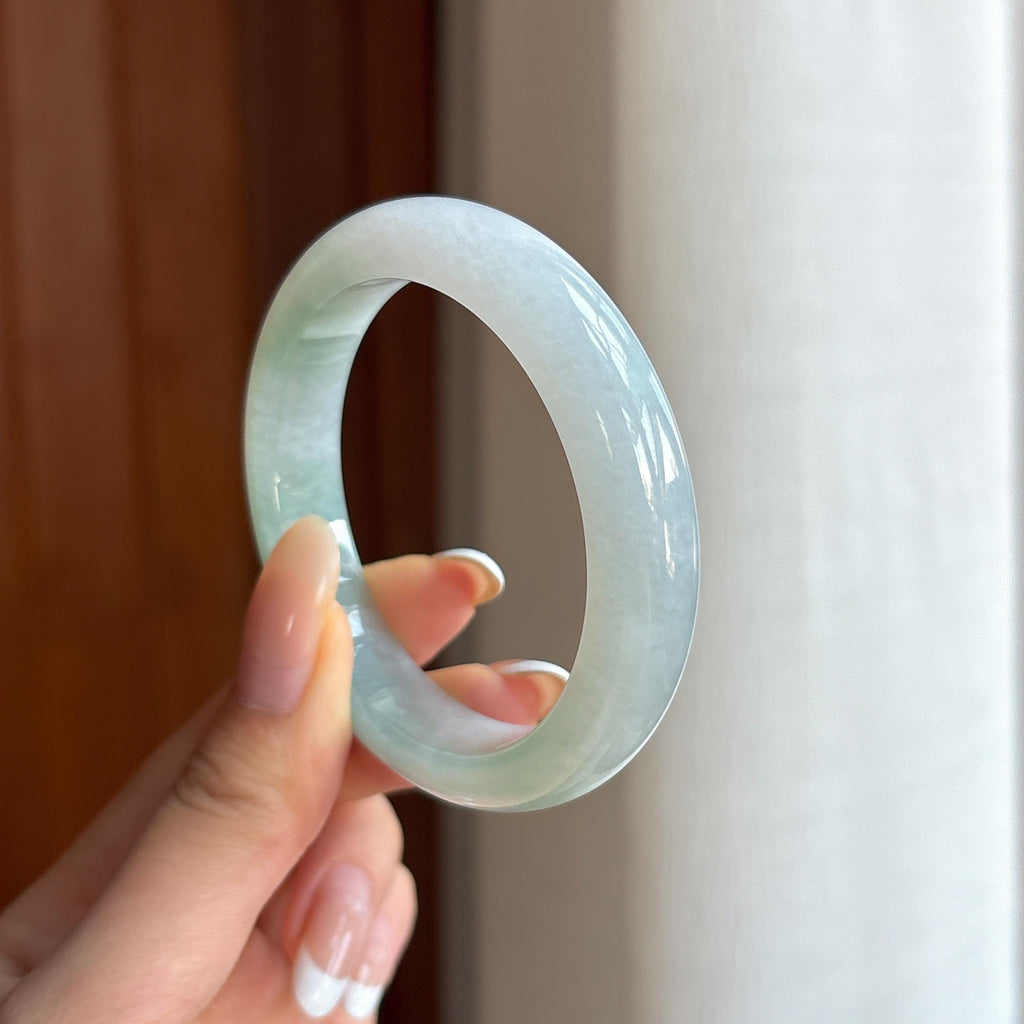 糯冰半山半水翡翠平安镯（51.2mm)（yc424222）