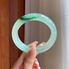 冰种飘花翡翠平安镯（59.7mm)（yc397553）