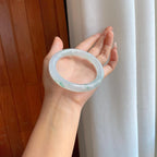 冰种飘花翡翠圆条手镯（59mm)（yc310957）