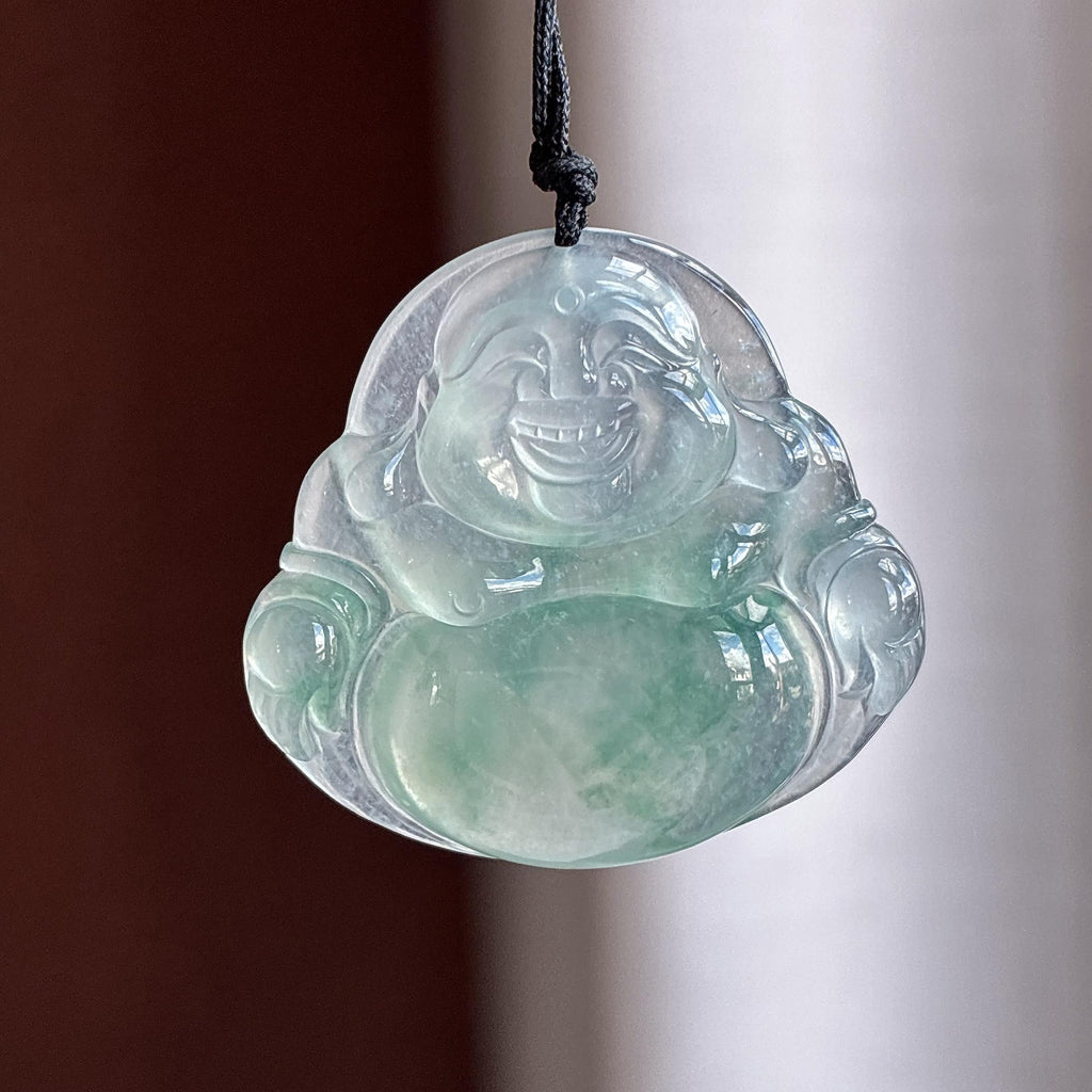 冰种飘花玉佛挂件 天然缅甸A货翡翠（yc699004）