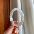 糯冰洒金翡翠平安镯（57.3mm)（yc376708）
