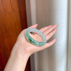 冰种飘花翡翠平安镯（53.3mm)（yc363422）