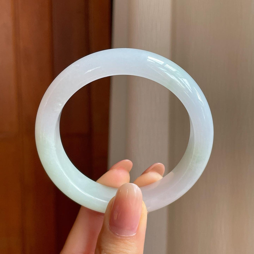 糯冰带色翡翠平安镯（51.2mm)（yc345407）