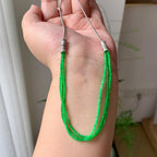 18K金钻镶糯冰种满绿小米珠链/手链（两用款）（yc252058）