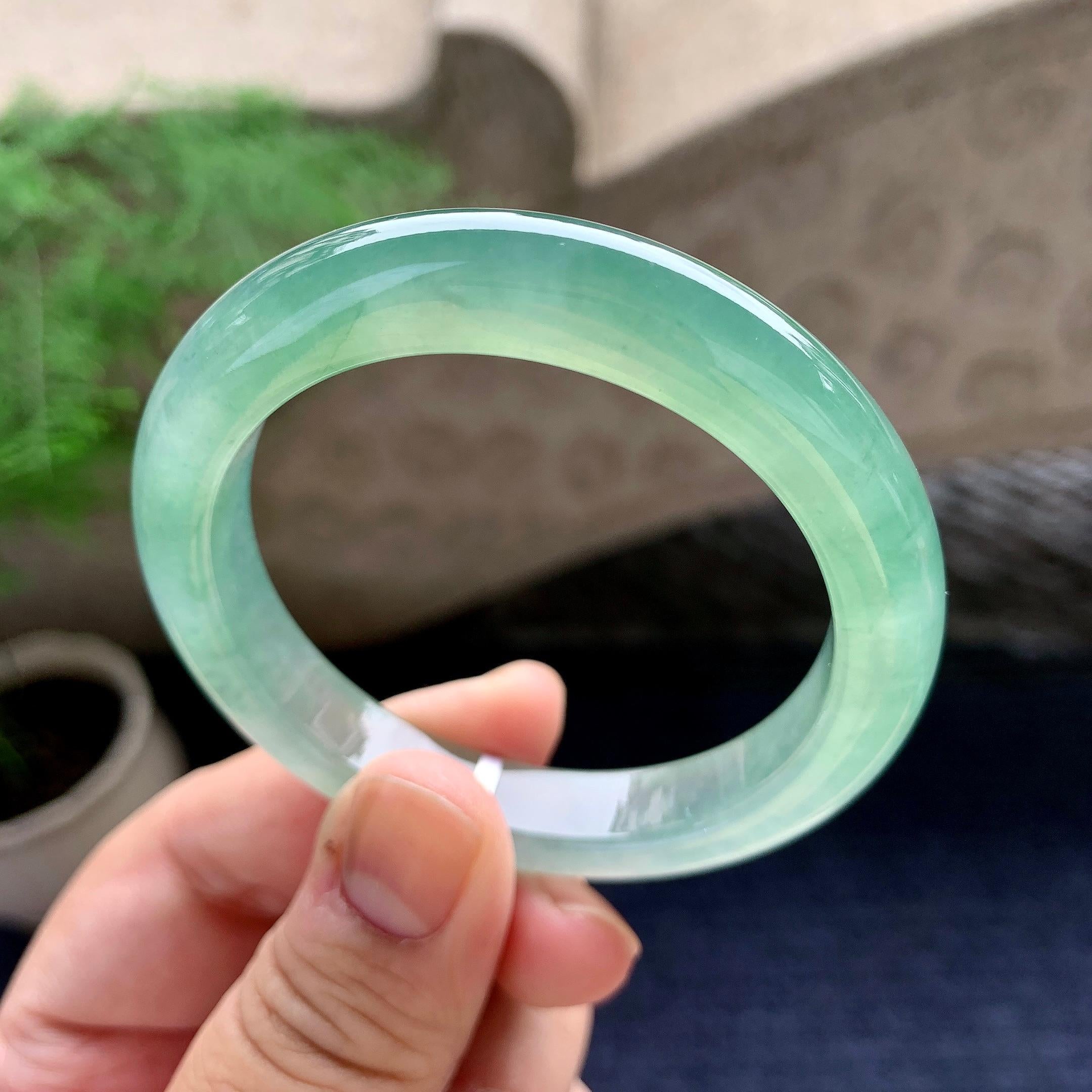 糯冰种晴水平安镯（50.8mm）（yc198235）