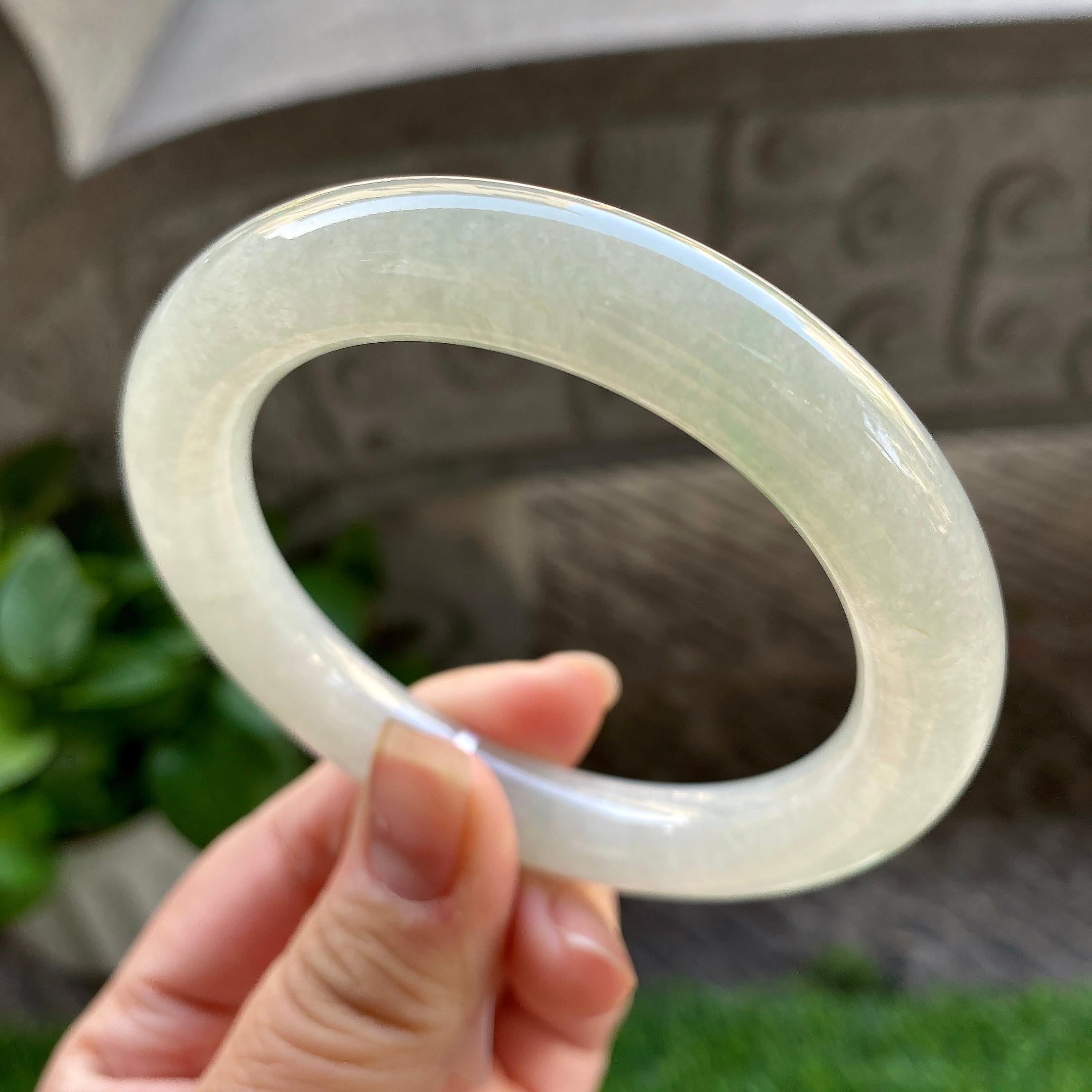 细糯种淡晴底圆条手镯（57.6mm）（yc304785）