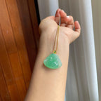 18k金扣晴绿底翡翠佛公（yc247180）