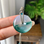 糯冰种飘花平安扣吊坠（yc245075）