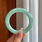 糯冰蓝晴底翡翠圆条手镯（55.5mm（yc274569）