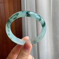冰种飘花翡翠平安镯（58.6mm)（yc316586）